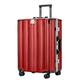 DNZOGW Suitcase Suitcase Aluminum Alloy Seatable Suitcase Suitcase Men and Women Lock Trolley Case Fashionable Boarding Case Suitcases (Color : Red, Size : A)