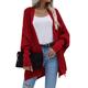 WLLDDDIU Women'S Bolero Shrug top Elegant Open Front Knit Cardigan lightweight Balloon Sleeve Shawl Tops hollow crochet Sweaters Evening Party Cloak Blouse Cover Up for Dresses,red