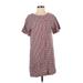 Madewell Casual Dress - Shift: Burgundy Checkered/Gingham Dresses - Women's Size X-Small