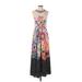 Ranna Gill Casual Dress - Maxi: Gray Paint Splatter Print Dresses - Women's Size 2