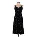 Old Navy Casual Dress - Midi: Black Floral Motif Dresses - Women's Size Medium