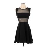 Body Central Casual Dress - Mini: Black Grid Dresses - Women's Size Small