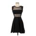 Body Central Casual Dress - Mini: Black Grid Dresses - Women's Size Small