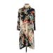 Johnny Was Casual Dress - Shirtdress: Black Floral Dresses - Women's Size X-Small