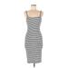 Trafaluc by Zara Casual Dress - Bodycon: Gray Stripes Dresses - Women's Size Medium