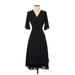 Lulus Casual Dress - Midi: Black Polka Dots Dresses - Women's Size Small