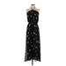 Jessica Simpson Casual Dress - Maxi: Black Floral Motif Dresses - Women's Size Small