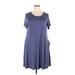 KORSIS Casual Dress - A-Line: Blue Solid Dresses - New - Women's Size 3X