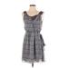 Gap Casual Dress - Wrap: Gray Grid Dresses - Women's Size X-Small