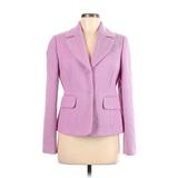 Ann Taylor LOFT Wool Blazer Jacket: Pink Houndstooth Jackets & Outerwear - Women's Size 8