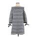 J.Crew Casual Dress: Blue Stripes Dresses - Women's Size Small