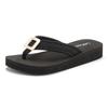 Badezehentrenner LASCANA, Damen, Gr. 41, schwarz, Obermaterial: 100% Textilmaterial. Decksohle: 100% Synthetik. Laufsohle: 100% Synthetik, unifarben, casual, Schuhe, Sandale, Pantolette, Badeschuh mit Zier Applikation VEGAN