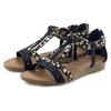 Sandale LASCANA "Sommerschuh", Damen, Gr. 38, schwarz, Obermaterial: 50% Lederimitat, 50% Textilmaterial. Futter: 100% Lederimitat. Decksohle: 100% Lederimitat. Laufsohle: 100% Synthetik, mehrfarbig, bedruckt, casual, Schuhe, Sandalette, Sommerschuh...