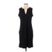 Lands' End Casual Dress - Shift: Black Solid Dresses - Women's Size Small