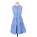 J. by J.Crew Casual Dress - A-Line: Blue Solid Dresses - Women's Size 00