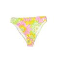 Shade & Shore Swimsuit Bottoms: Yellow Floral Swimwear - Women's Size Medium