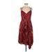 BCBGMAXAZRIA Runway Casual Dress - Midi: Red Stripes Dresses - Women's Size Medium