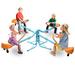 Outdoor Playground 4 Seats Seesaw 360 Rotating Seesaw for kids age 3-8 - 28''*18''*6.3''