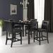 5-Piece Dining Table Set with Faux Marble Top Counter Height Table and 4 PU Leather-Upholstered Chairs