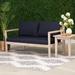 Percy Outdoor Acacia Wood 2-Seater Sofa