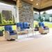 Pocassy Outdoor Sofa Swivel Glider Chair with Table