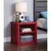 Industrial Cargo Nightstand (USB) with 2 Open Compartments, White