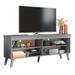 Madesa TV Stand with 6 Shelves and Cable Management, for TVs up to 65 Inches, Wood TV Bench, 23" H x 14" D x 71" L - 53 inches