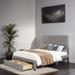 Queen Size Velvet Upholstered Bed with a Big Drawer, Storage Bed with Headboard, Platform Bed with Support Legs, Grey