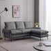 81" Modern L-Shaped Sofa Couch With Reversible Chaise Lounge And Technical Leather Upholstered