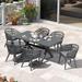 PURPLE LEAF 7 Pieces Outdoor Dining Set All-Weather PE Rattan Outdoor Patio Furniture Set with All Aluminum Frame