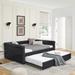 Full Daybed With Twin Trundle Upholstered Tufted Sofa Bed,PU Black