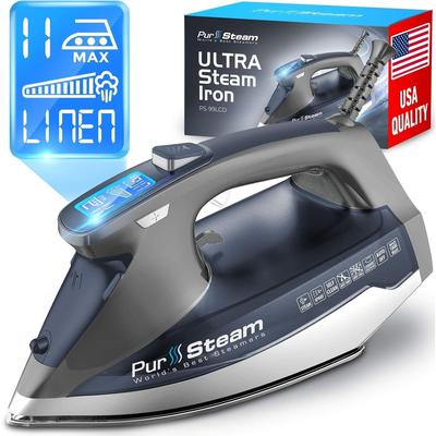 Steam Iron for Clothes with Self-Cleaning Nonstick Stainless Steel Soleplate, Auto Shutoff, Anti-Drip