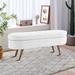 Modern Minimalist Linen Fabric Upholstered Storage Bench with Flip Top