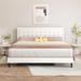 alazyhome Upholstered Platform Bed Frame with Button Tufting Headboard