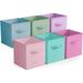 Sorbus Fabric Storage Bins 11" Set of 2 With 6 Foldable Storage Bins Foldable With Handles For Pantry, Cubbies, Toy Clothes- 6Pk