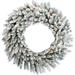 Fraser Hill Farm 24-In. Icy Frost Snow Flocked Wreath with Warm White LED Lights