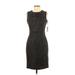 Calvin Klein Casual Dress - Sheath: Black Polka Dots Dresses - New - Women's Size 4 Petite