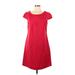 Jessica Howard Casual Dress - DropWaist: Red Solid Dresses - Women's Size 12