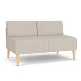 Lesro Luxe Lounge Reception Armless Loveseat, Wood in Gray/Brown | Wayfair LX1502.FNA-01CUPLNU