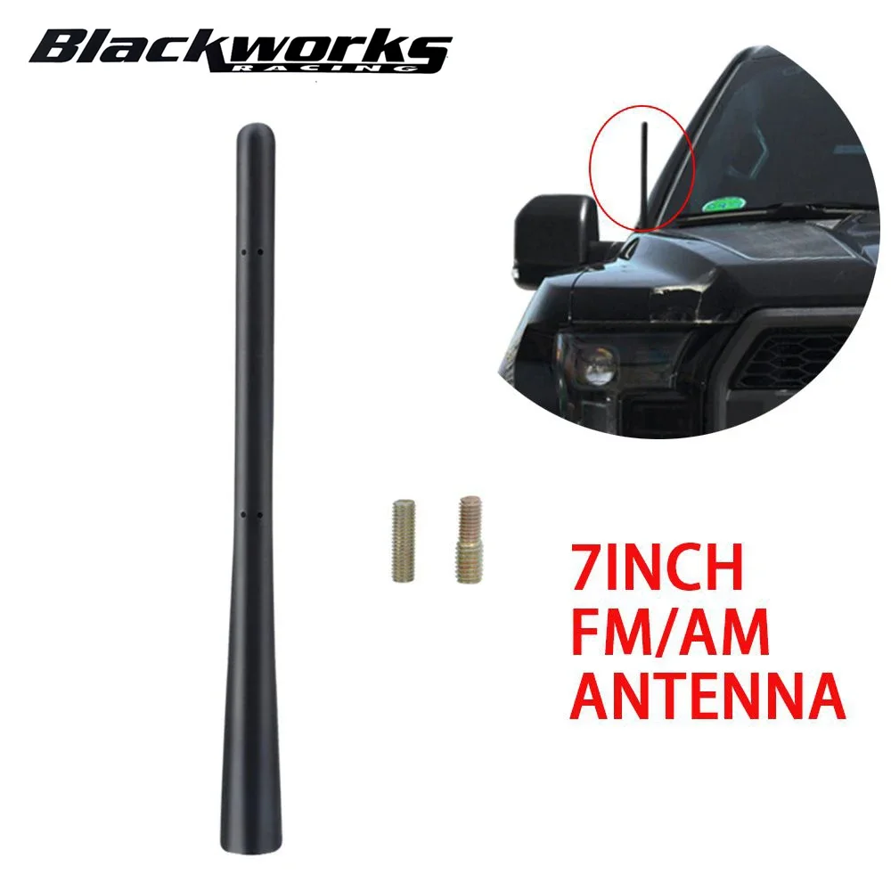 7 zoll Metall Auto Antenne Radio AM/FM Antenne Mast Zubehör Für Ford Raptor F150 F250 F350 Dodge Rem 1500 2500 3500 Schwarz Image