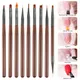 9pc Französisch Nail Art Pinsel Acryl UV Gel Erweiterung Malerei Pinsel Stift Liner Pinsel Streifen