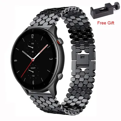 22 mm Edelstahlband für Huami Amazfit GTR 4 3 Pro 2 2e Metall-Uhrenarmband-Schlaufe für Amazfit GTR Image