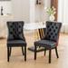 House of Hampton® Dining Chairs, Kitchen Chairs, Faux Leather Dining Chair w/ W/ Solid Wood Legs Nailhead Wood/Upholstered/Velvet | Wayfair