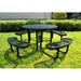 Arlmont & Co. LifeYard Pruski round Outdoor Picnic Table Metal in Black | 31 H x 81 W x 81 D in | Wayfair E438C266B5E34EC697C712C866F830DE