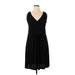 Isaac Mizrahi for Target Casual Dress - A-Line V-Neck Sleeveless: Black Solid Dresses - Women's Size X-Large