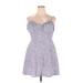 Shein Casual Dress - Mini: Purple Floral Motif Dresses - Women's Size 2X