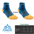 AONIJIE – chaussettes à bout nu pour hommes et femmes 2 paires Mini équipe à cinq doigts Ultra