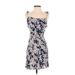 Cotton Candy LA Casual Dress - Mini: Blue Floral Motif Dresses - Women's Size Small