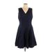 Jones New York Collection Casual Dress - DropWaist: Blue Solid Dresses - Women's Size 16