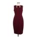 Calvin Klein Casual Dress - Sheath: Burgundy Solid Dresses - Women's Size 8
